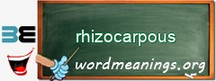 WordMeaning blackboard for rhizocarpous
